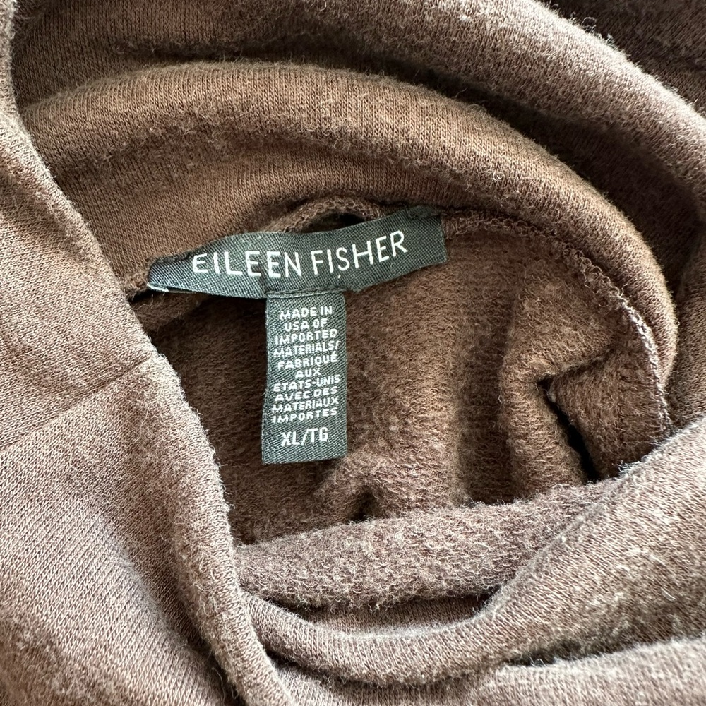 Eileen Fisher Chocolate Knit Febnel Neck Top